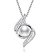 Produktbild J.Vénus Halskette aus Sterling-Silber 925, Damen/Mädchen, Anhänger mit Perle, Silberkette, Damenschmuck, Geschenk für Weihnachten, Geburtstagsfeiern