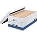 Bankers Box 0070205 STOR/FILE Storage Box, Legal, Locking Lid, White/Blue, 4/Carton
