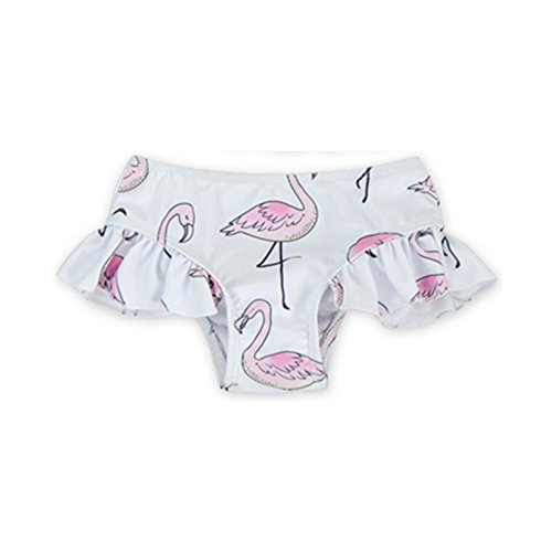 Image of Girls' Two Piece Swimsuit Set Ruffled Bikini Swimwear (0-12months, Flamingo)