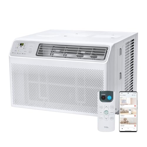 TCL H8W35W 8,000 8000 BTU Smart Window Air Conditioner, Fan & Dehumidifier, 350 Sq. Ft, Remote Control, Compatible with Alexa/Google Assistant, White