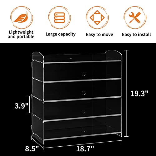 Tiryiuou 4 Tier Acrylic Pastry Display Case Commercial Retail Display Shelf Clear Countertop Bakery Case For Donut Cupcake Cookie #TOP1
