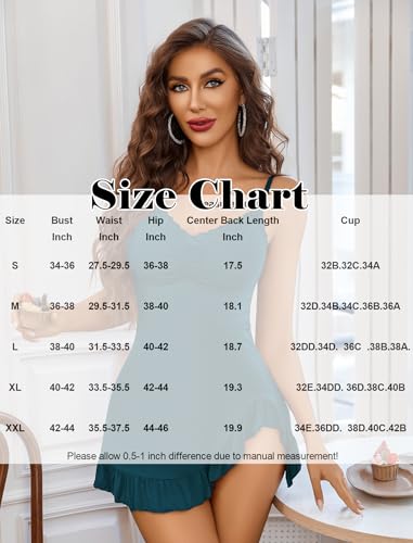 Image of Avidlove Lingerie for Women Sexy Nightgown Modal Nightwear Side Slit Babydoll Chemise Spaghetti Strap nighties