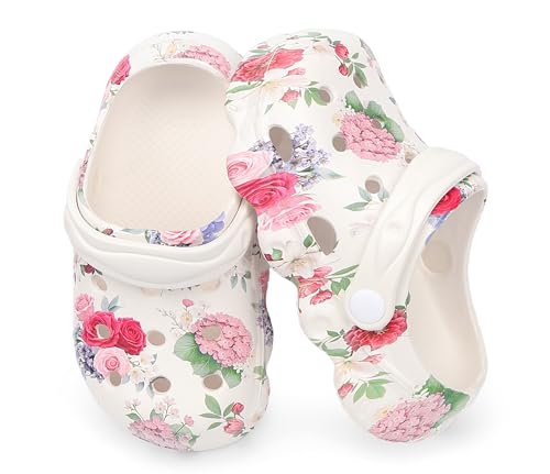 Image of INMINPIN Kids Cute Clogs Cartoon Garden Shoes Boys Girls Slides Slippers Indoor Outdoor Children Water Shower Beach Pool Sandals