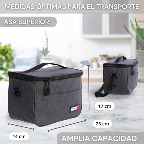 Coronel Tapioca - Borsa Termica Porta Pranzo Sidney Per Viaggio, Picnic, Scuola, Ufficio - Borsa Frigo Piccola - Grigio - 5