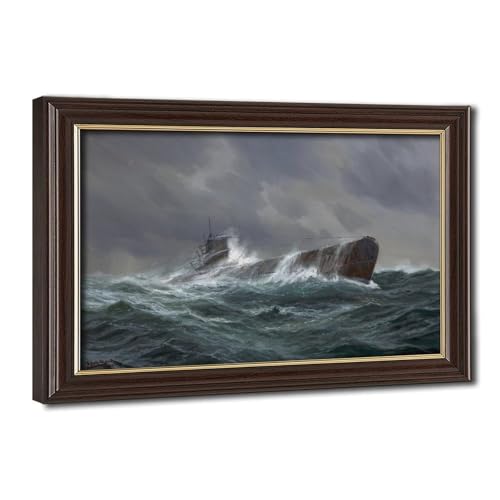 Tableau U-Boot Auf See de Adolf Bock, impression sur toile de prestige