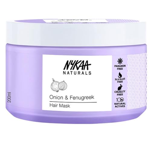 Nykaa Naturals Hair Mask - Deep Conditioner for Dry Damaged Hair- Suitable for All Hair Types - Onion and Fenugreek - 6.76 oz
