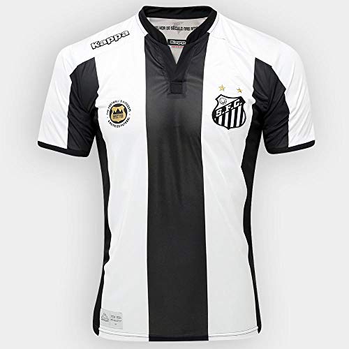 Camisa Santos Ii 2016 s/n Torcedor Kappa Masculina - Branco+preto - Egg