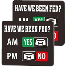 Beiyer Pet Feeding Reminder, 2-Pack AM/PM Pet Feeding Tracker Magnetic Fridge Sign with "Yes/No" Slider for Dogs & Cats | Prevent Overfeeding & Track Meals Effortlessly