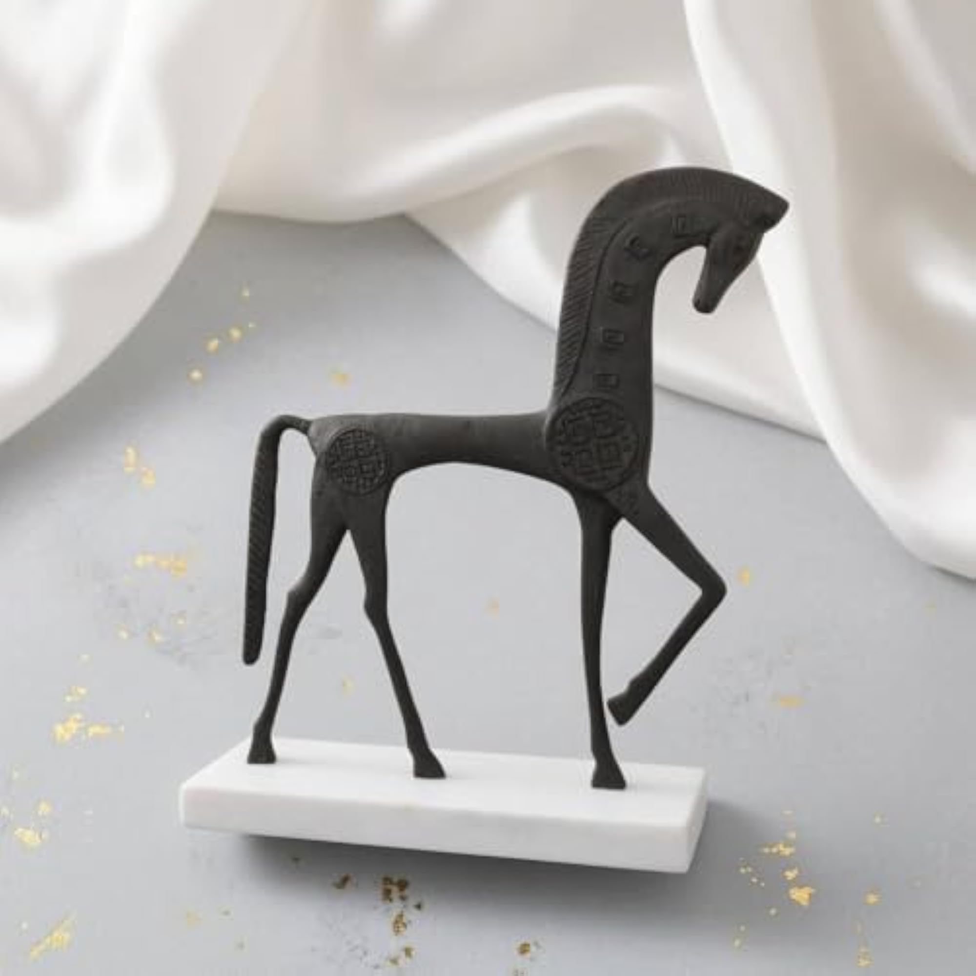 Embossed Horse Tabletop Ornament, Medallion Style