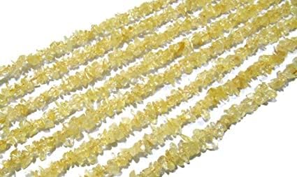 Kashish Gems & Jewels Natural Citrino Irregular Chip Grava Sin Cortar Pepita 0.157 in a 0.315 in Cuentas Color Amarillo Hilo de 34 pulgadas, Joya,