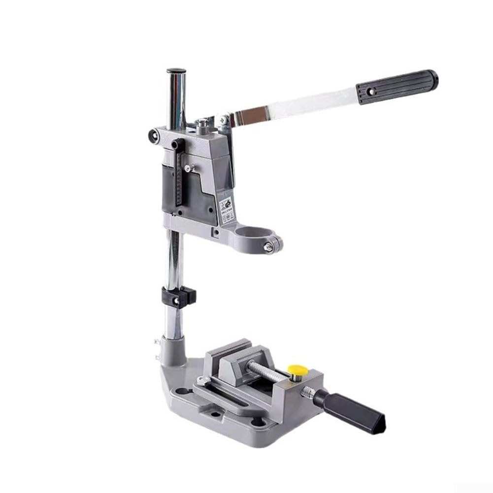 Support de perceuse réglable, 40 x 22,5 x 15 cm, support de base en aluminium pour perceuse manuelle avec colonne solide et vibrations minimales, convient pour les amateurs de bricolage et les