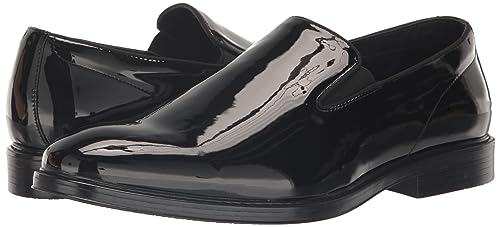 Nunn Bush Men's Centro Flex Plain Toe Slip on Formal Black Patent Loafer 7
