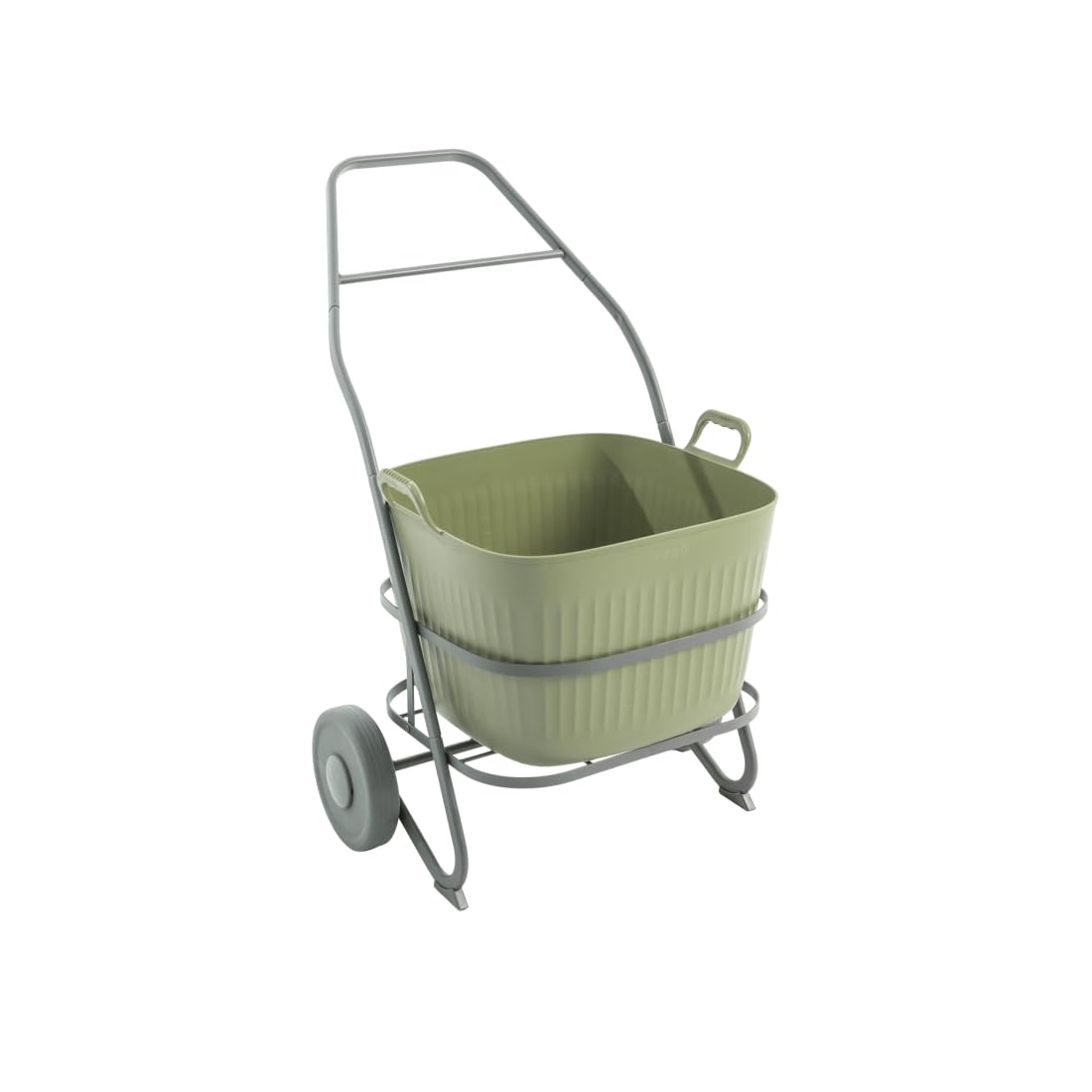 Vego Garden Utility Garden Cart, 12-Gallon Wheelbarrow for Gardening, Yard Cleanup and Tool Storage, Sage Green