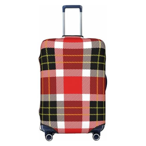 Retro-Textile-Design-Collection-Traditional-Tartan-Print Luggage Cover, Protective Washable Suitcase Cover - Travel Fashion Elastic Suitcase Protector X-Large