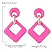 Acrylic Geometric Dangle Earring for Women Lightweight Two Tone Earrings Vintage 80s 90s Drop Dangle Neon Earring Party Statement Jewelry (Pink 2)