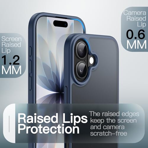 Image of JETech Matte Case for iPhone 17 6.3-Inch, Shockproof Military Grade Drop Protection, Frosted Translucent Back Minimalist Phone Cover, Anti-Fingerprint (Storm Blue)