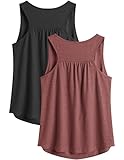 PINSPARK Tank Top for Women Sleeveless Quick Dry Running Yoga Shirts Racerback Workout Tank Tennis Tops for Summer Loose Fit,Black/Red XL