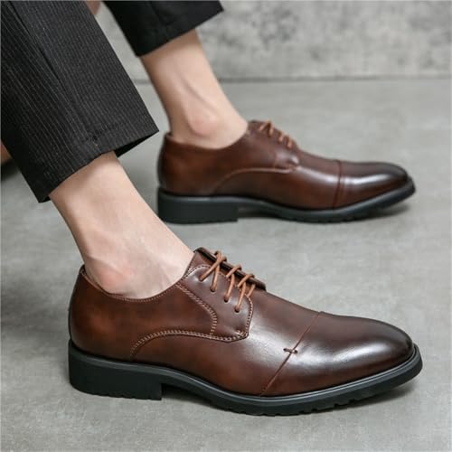 Men's Lace up Dress Shoes Soft Leather Business Casual Formal Office Work Comfortable Wedding Footwear Oxfords3