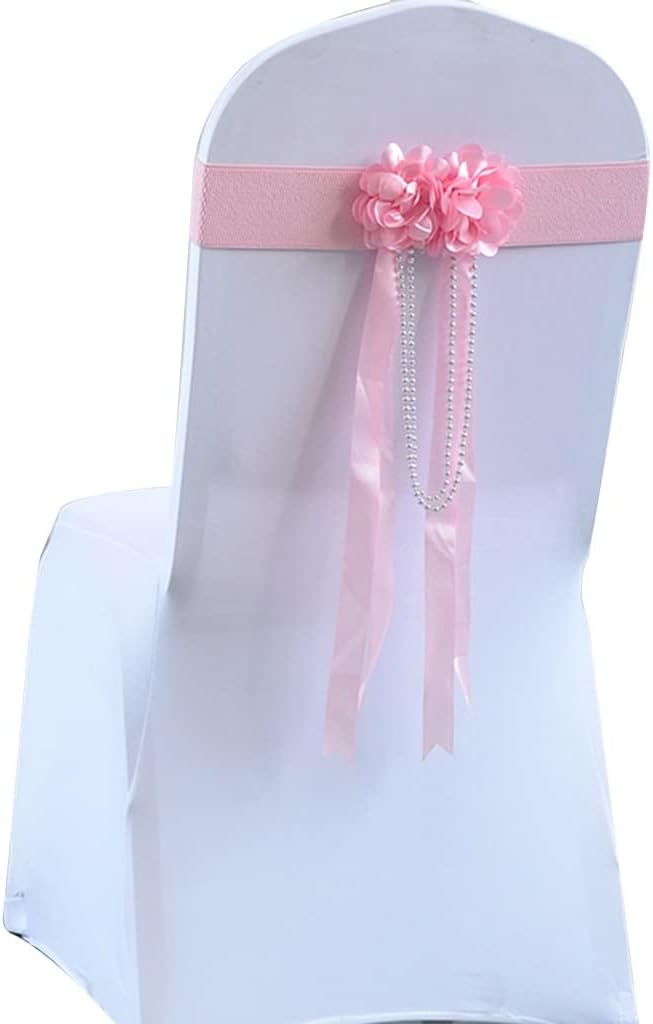 Chair Sashes for Party 10-50 Pieces Elegant Artistic Flower Pearl Decoration Chair Ties Wedding Banquet Elastic Straps for Chair Back (Color : B Size : 30) (E*30)