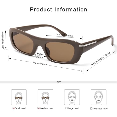 Retro Trendy Rectangle Sunglasses for Women Vintage 90s Style Small Narrow Sun Glasses AP37374