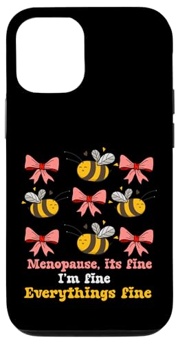 ���f�B�[�X Midlife Cute Bees its Fine Everythings Fine Menopause �X�}�z�P�[�X iPhone 12/12 Pro �p