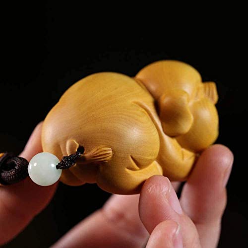 Statue Cochon Zodiaque Bois Chinois Feng Shui Figurine Décoration 1029 - 5