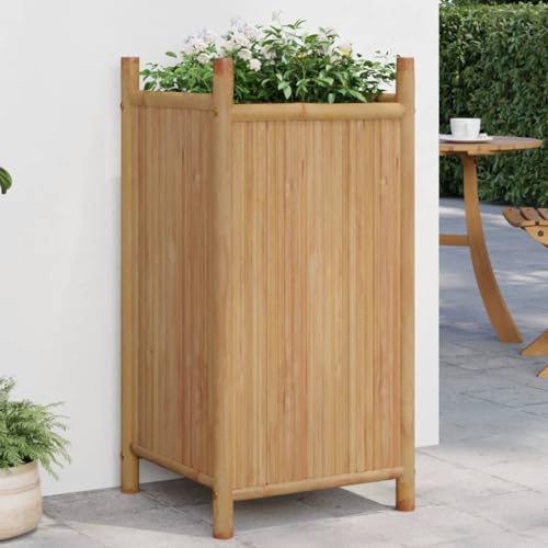 CIADAZ Macetero de 40 x 40 x 80 cm de bambú, maceta grande, jardinera para balcón, macetero, macetero, macetero, macetero, jardinera para hierbas para la cocina, bancal vertical - 366466