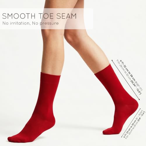 Image of Mysocks Crew Socks for Women Men Colorful Seamless Toe Soft Cotton Dress Socks