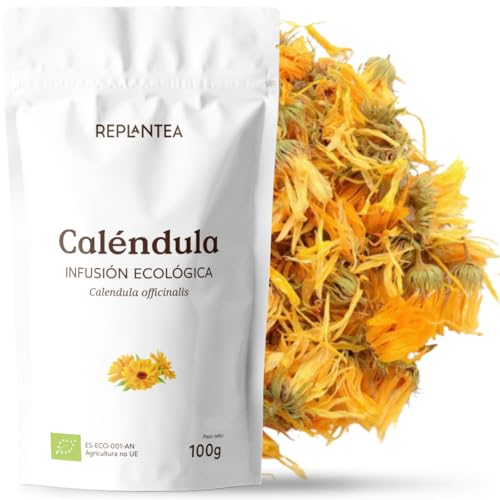 CALENDULA INFUSION ECOLÓGICA 100G (50 Tazas) | Infusión de Caléndula Pura a Granel | Flores Secas de Calendula officinalis REPLANTEA