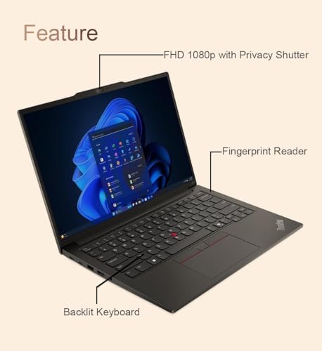 Image of Lenovo ThinkPad E14 Gen 6 Business Laptop (14 inch FHD+ Anti-Glare, AMD Ryzen 5 7535U (> Intel i7-1255U), 32GB DDR5 RAM, 1TB SSD), Fingerprint, Backlit KB, 1080p Webcam, Ethernet, Win 11 Pro w / Copilot