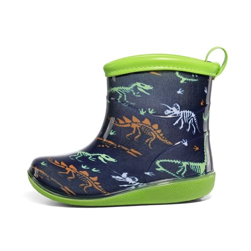 K KomForme Toddler Rain Boots Baby Easy-on Rain Shoes Lightweight Waterproof for Boys and Girls,Size 5 Toddler