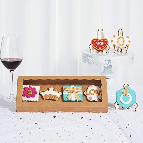 Jcxpack 24Pcs 12 X 5 X 1.5 Inches Auto-Popup One Piece Premium Cookies Boxes, Kraft Brown Macaron Boxes Packaing, Bakery Box For Holiday Cookie Gift Sets #TOP2
