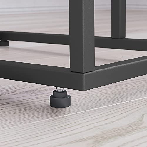 Cubicubi C Shaped End Table, Side Table For Couch And Bed, Rustic Table Living Room Bedroom, Small Table With Metal Frames, Modern Design, Fir Brown #TOP7