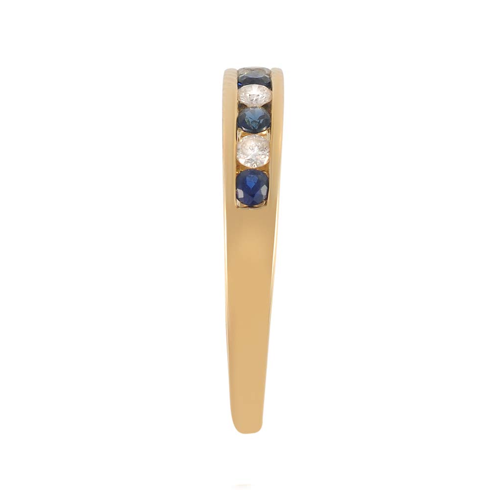 Bijoux pour tous - Anillo de oro amarillo de 9 quilates con zafiro