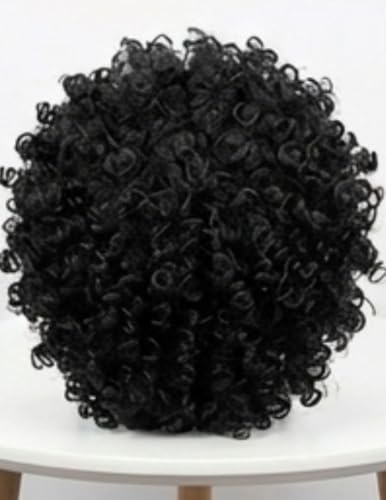 Image of BookMyCostume Black Curly Hair Wig Unisex Adult & Kids Fancy Dress Costume Accessory
