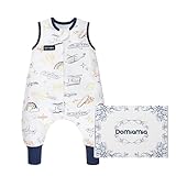 Domiamia® Baby-Schlafsack mit Füßen Winter 2.5 Tog aus Bambus,70% Bambus 30% Baumwolle Ganzjahres Babyschlafsack mit Beinen, Ideal für die Übergangszeit und den Winter Bambus Collection（Größe:75cm）