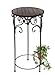 Produktbild DanDiBo Blumenhocker Metall Braun Rund 78 cm Blumenständer 12590 Beistelltisch Pflanzenständer Holzablage Blumensäule