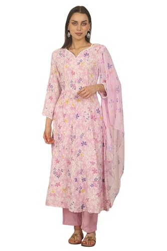 Image of W for Woman Orange Abstract Printed Tiered Spaghetti Kurta and Leggings Set with Dupatta