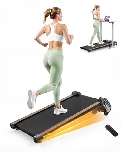 13% 6-Level Walking Pad with Auto Incline - Akluer Treadmill with Auto Incline and Remote Control, 330Lbs Capacity Under Desk Treadmill for Home Office, LED Display, Orange