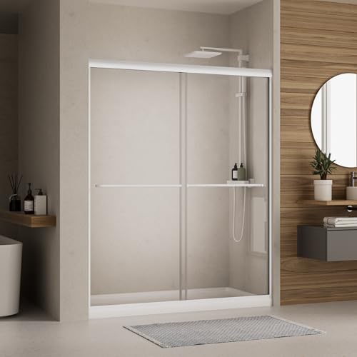 Image of Royal Guard Double Sliding Shower Door,56-60 inch W x 72 inch H,Matte White