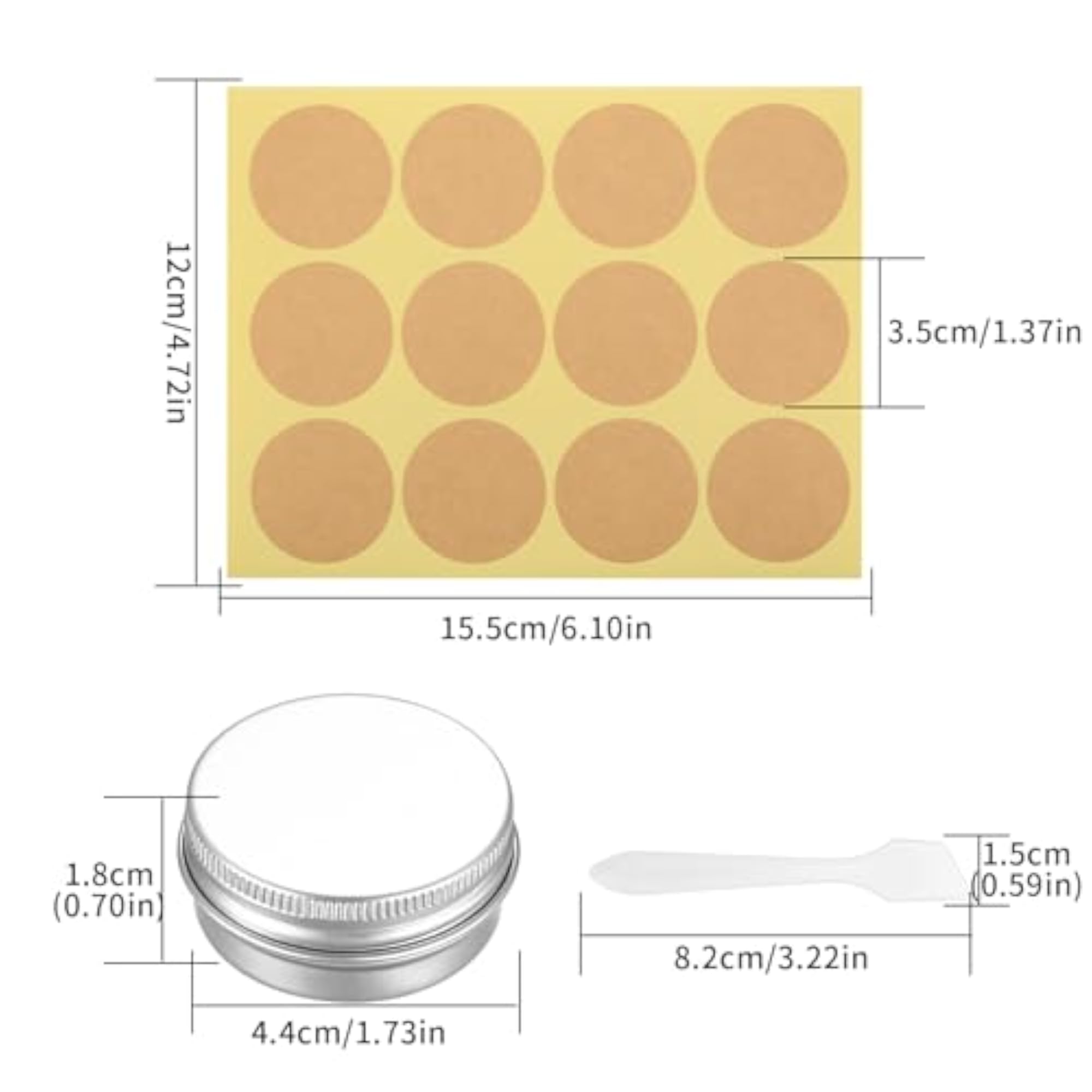 22 Pcs 15ml Aluminum Tin Jars with Screw Lids