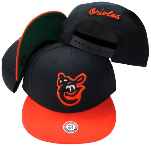 Gorra ajustable estilo snapback negra y naranja miniatura 1