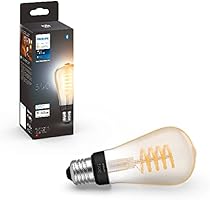 Philips Hue White Filament ST64 Smart Light Bulb [E27 Edison Scew] with Bluetooth, for Indoor Decorative Home Lighting,...