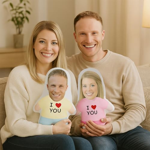 HOME'S FRIEND Personalisiert Kissen mit eigemen Foto,3D Gesicht Kissen Personalisiert 10/20/30/50/75 cm,Foto-Kissen Bedrucken Lassen,Lustige FOTOGESCHENK Für Freund