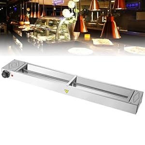 Commercial Food Heat Lamp, Electric Food Warmer for Parties Buffets, Strip Catering Heating Lamp for Keep Food Warm, Restaurant Kitchen Equipment,Stainlesssteelpipe-60cm