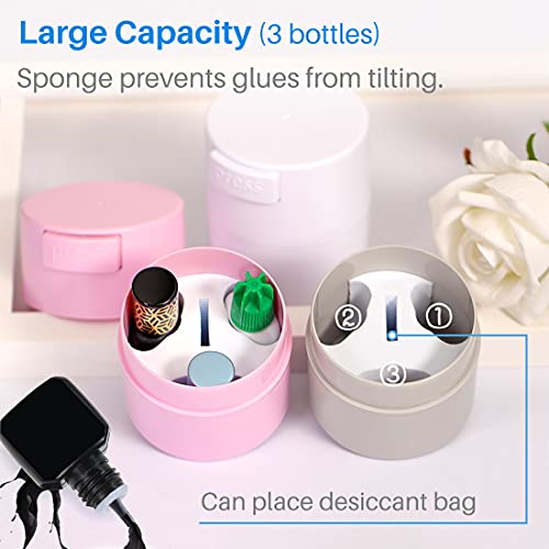 Kalevel Glue Storage Container Eyelash Extensions Glue Storage Tank Lash Adhesive Jar For Beauty Salon, Home Diy Or Travel (Pink) #TOP1