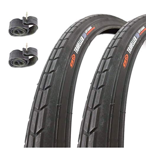 2 Copertoni + 2 CAMERE d'Aria 700 x 35C (37-622) C1207 Traveller, all Season Compound Neri 700X35c City Bike, Stradale, Trekking