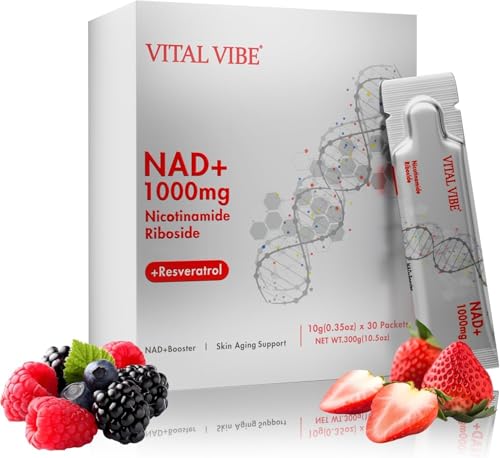 1000mg Liposomal NAD+ Liquid - Ultra High Absorption Liquid NAD+ Supplement - Nicotinamide Riboside Alternative - for Skin Aging Support, Energy and Focus - 30 Sticks (1 Month Supply)