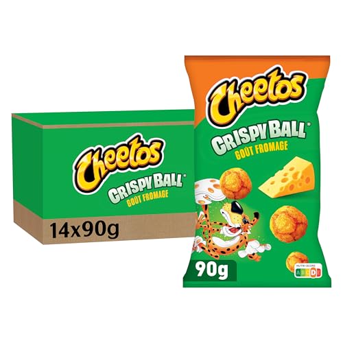 Cheetos Crispy Ball Fromage biscuits soufflés apéritifs format familial de 14 paquets de 90g