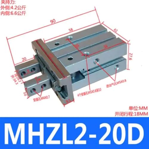 Vérin de préhension MHZ2-16D à double effet pour un serrage précis - 3